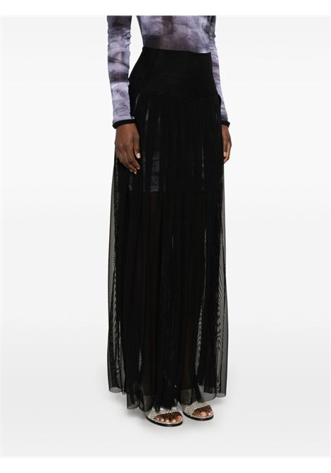 Black semi-sheer midi skirt LouLou De Saison - women NORMA KAMALI | ST424SMSH07001